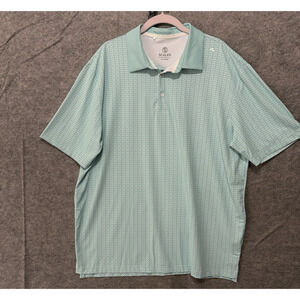 Scales Polo Shirt Mens XL Blue Geometric‎ Print Lightweight Stretch Golf